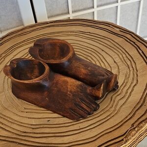 Wooden Foot-Shaped Trinket Holder